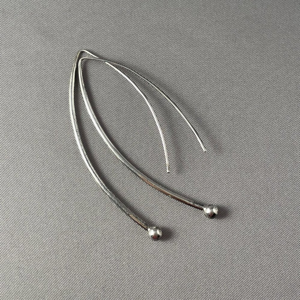 Silpada Balancing Act Ball Threader Silver Earrings